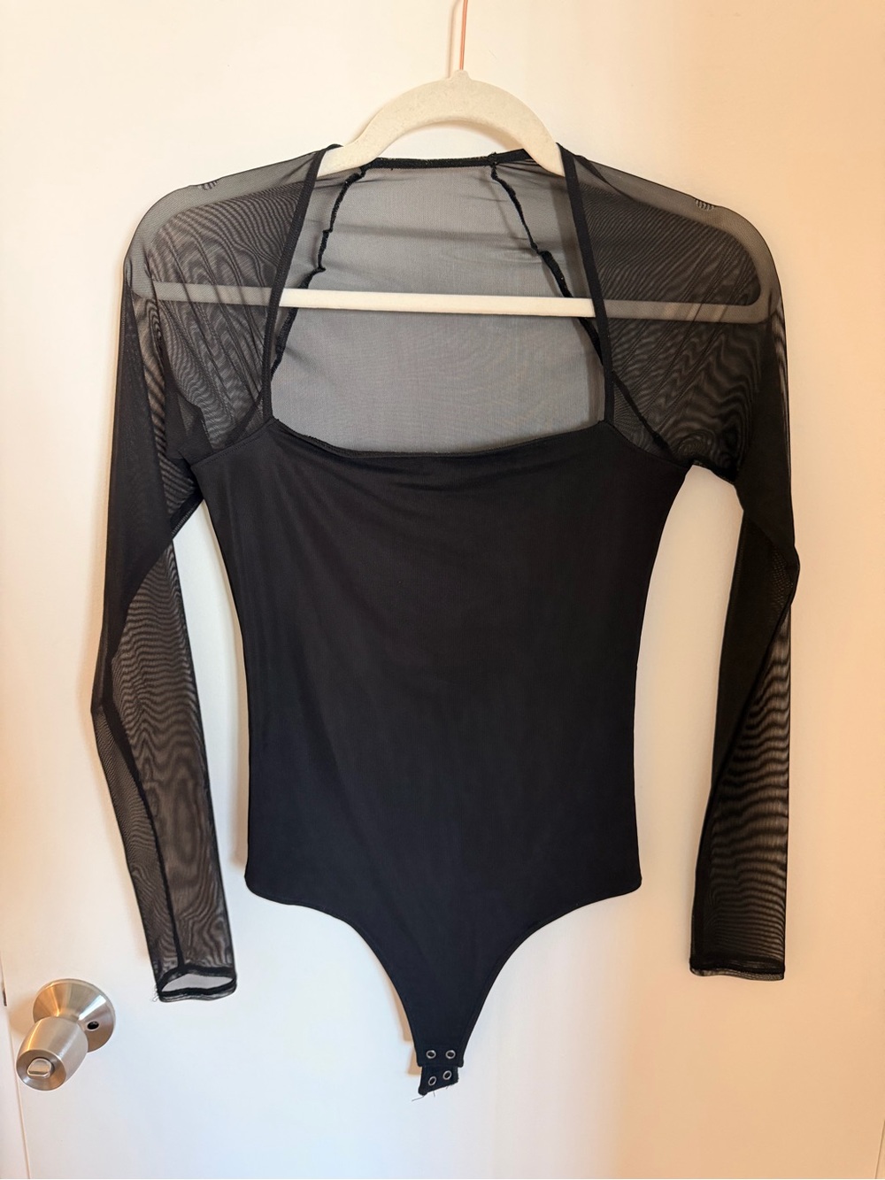 Abercrombie & Fitch Black Mesh Long-Sleeve Bodysuit
